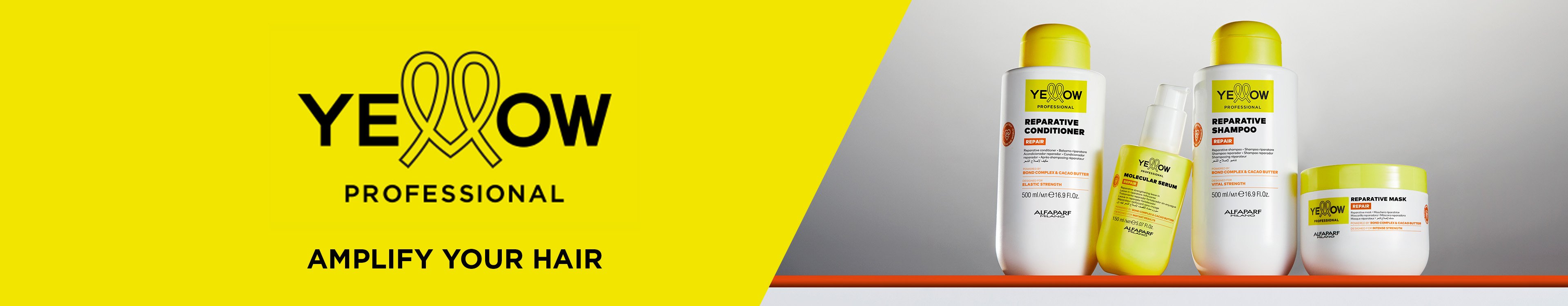 Yellow Professional hair care banner image
